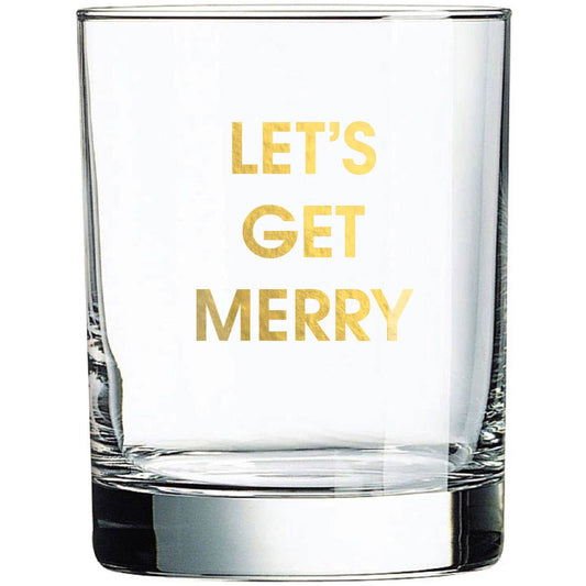 Let's Get Merry - Holiday Rocks Glass - vibeboxshop
