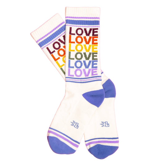 Love Rainbow Gym Crew Socks - vibeboxshop