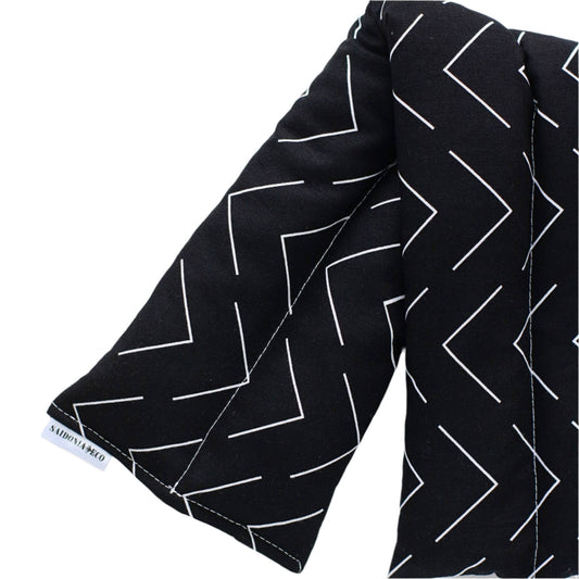 Lumbar Microwavable Heating Pad - Black Mudcloth - vibeboxshop
