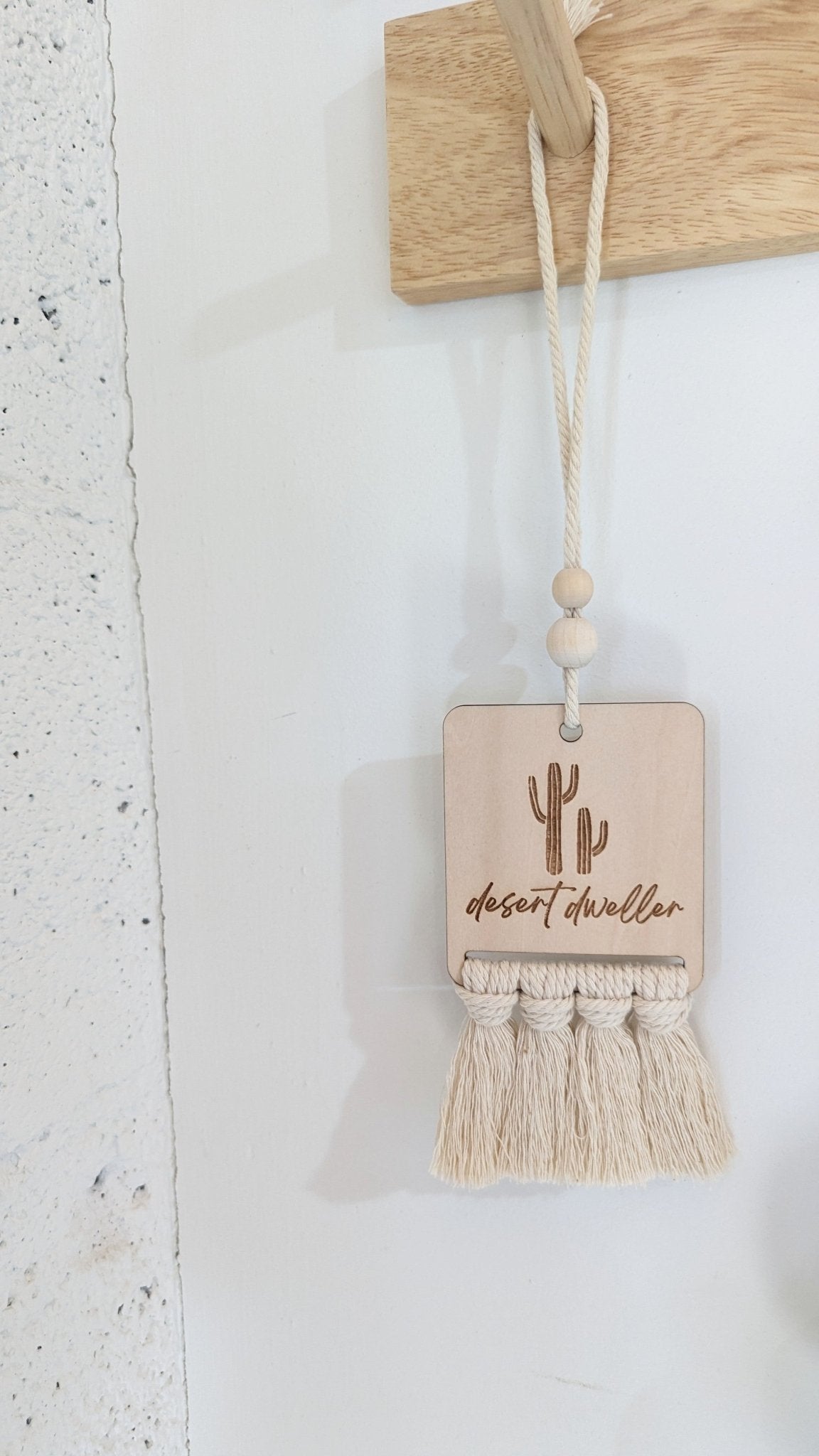Macrame & Wood Car Charm + Wall Decor - vibeboxshop