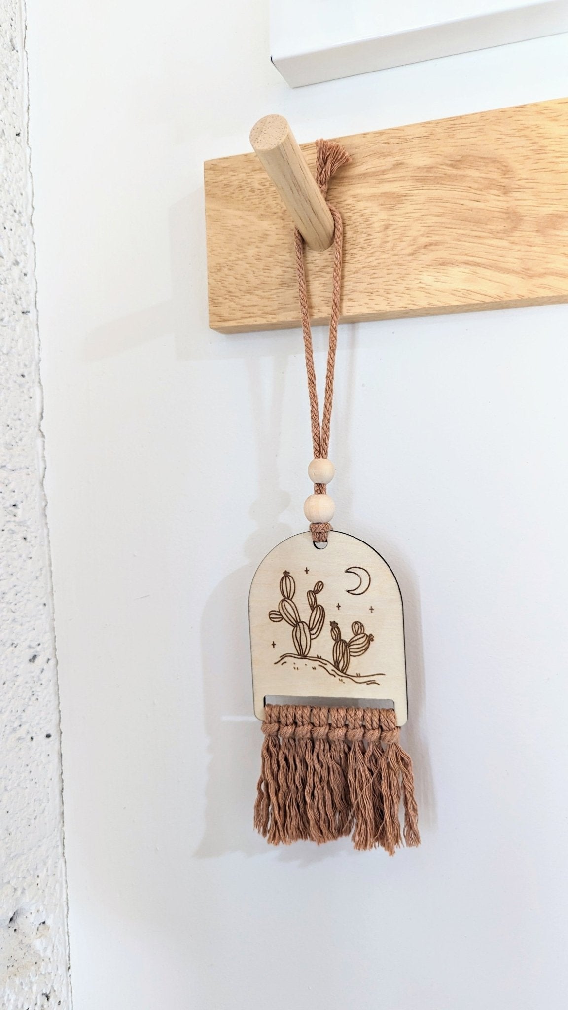Macrame & Wood Car Charm + Wall Decor - vibeboxshop