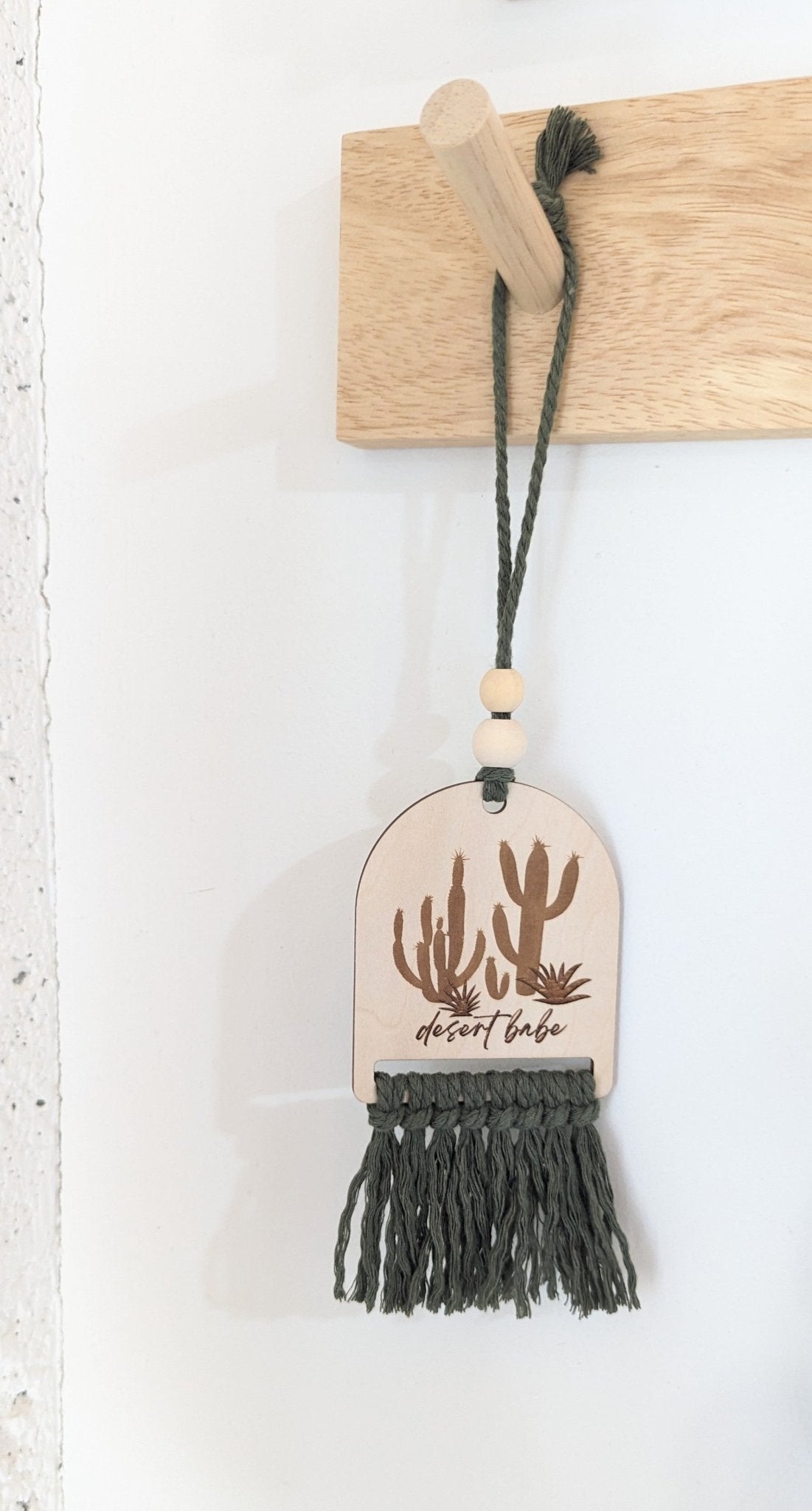 Macrame & Wood Car Charm + Wall Decor - vibeboxshop