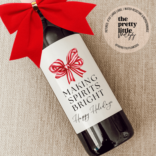 Making Spirits Bright Wine Label - vibeboxshop