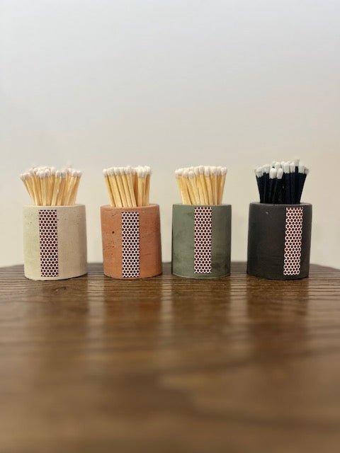 Matches in Cement Pot - vibeboxshop