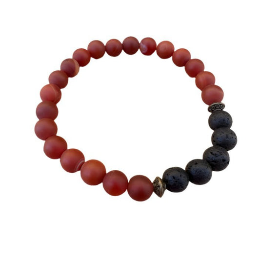 Men's Matte Carnelian Diffuser Bracelet - vibeboxshop