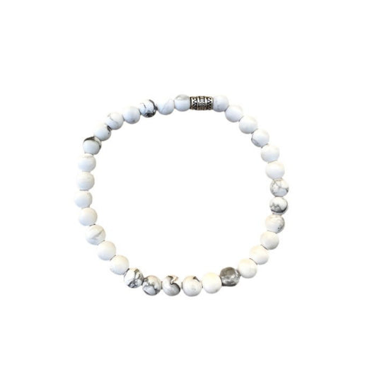 Men's Matte Howlite Skinny Bracelet - vibeboxshop