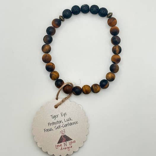 Men's Matte Tiger Eye Diffuser Bracelet - vibeboxshop