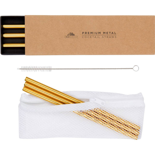 Metal Cocktail Straws - Gold - vibeboxshop