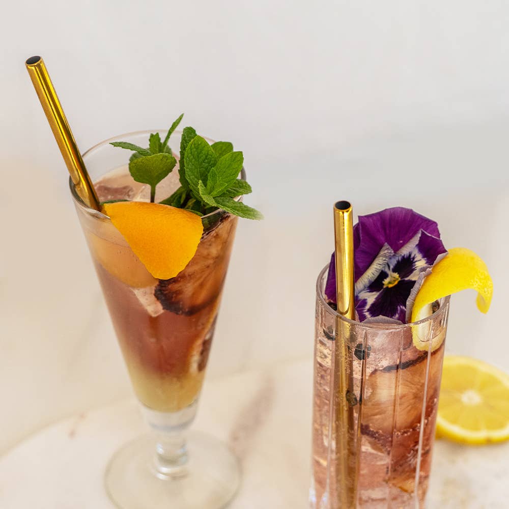 Metal Cocktail Straws - Gold - vibeboxshop