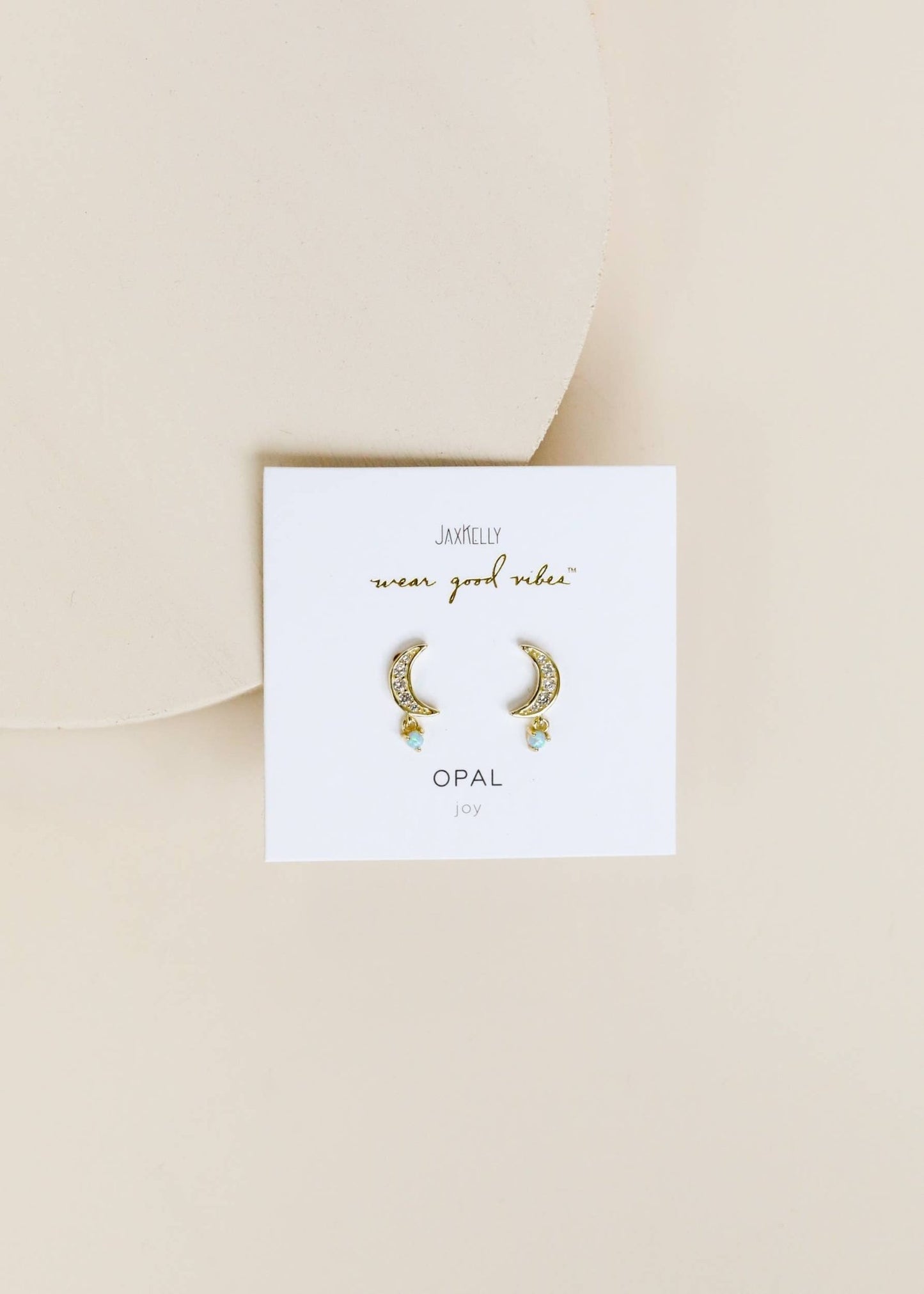 Moon Drop - Opal - Gold Earrings - vibeboxshop