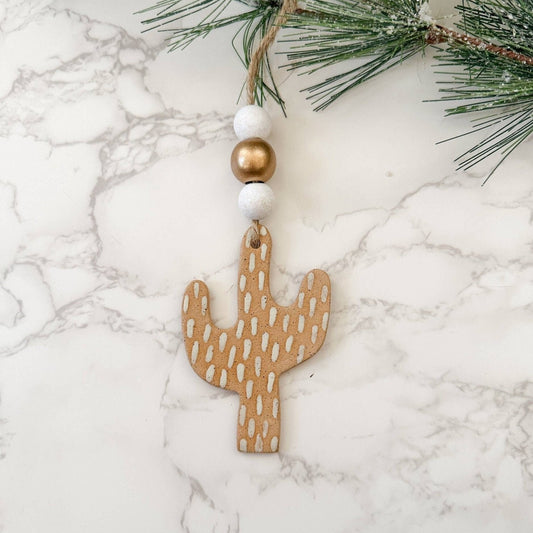 Neutral Saguaro Ornament - vibeboxshop