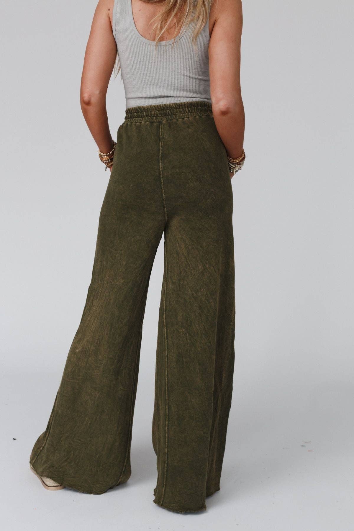 New Olive Wide Leg Pant - vibeboxshop