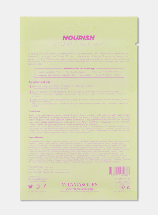 Nourish Flower Nectar Face Sheet Mask - vibeboxshop