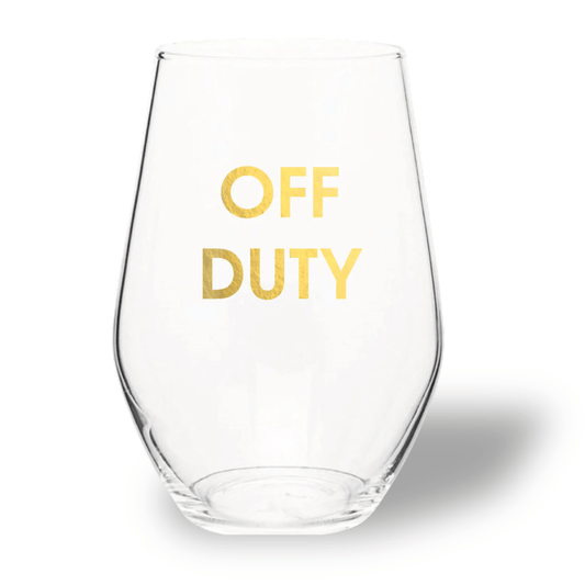 Off Duty - Stemless Wine Glass - vibeboxshop