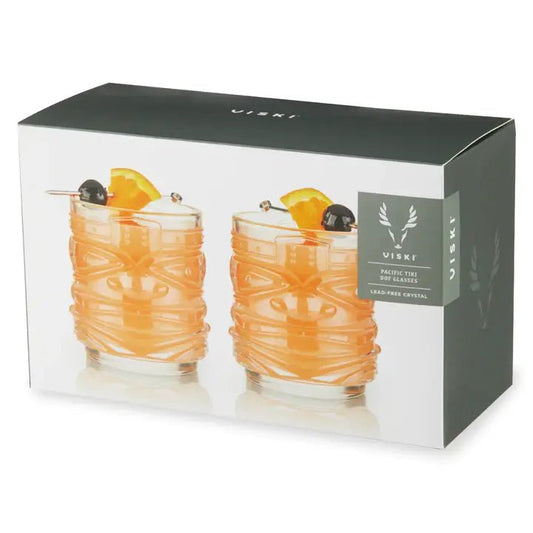 Pacific™ Stackable Crystal Tiki Cocktail Glasses - Set of 2 - vibeboxshop