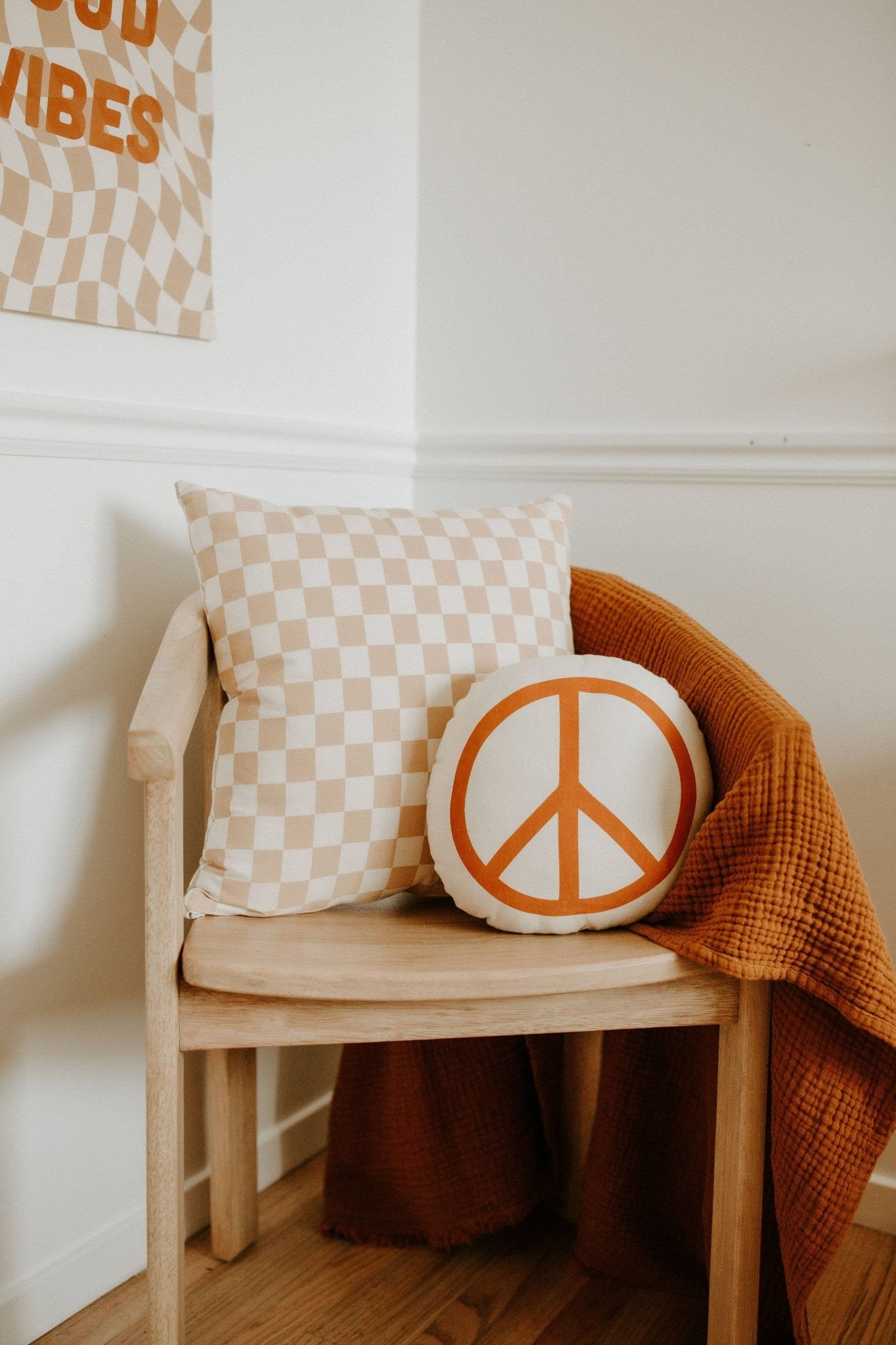Peace Pillow - Natural - vibeboxshop