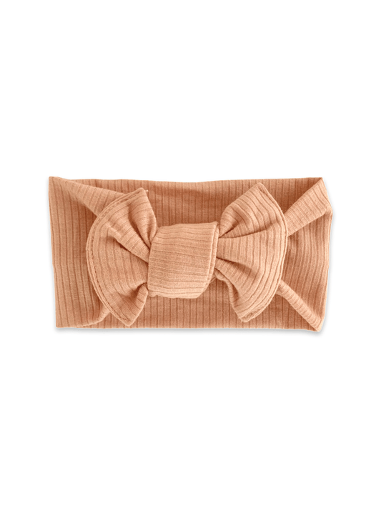Peach Bow Baby Headband - vibeboxshop