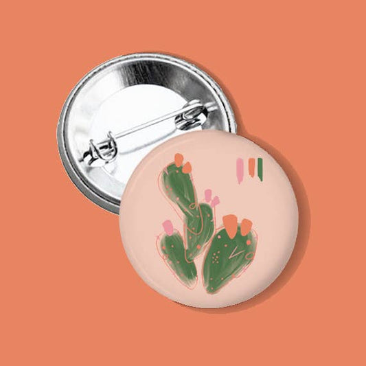 "Peachy Prickly" Watercolor Button - vibeboxshop