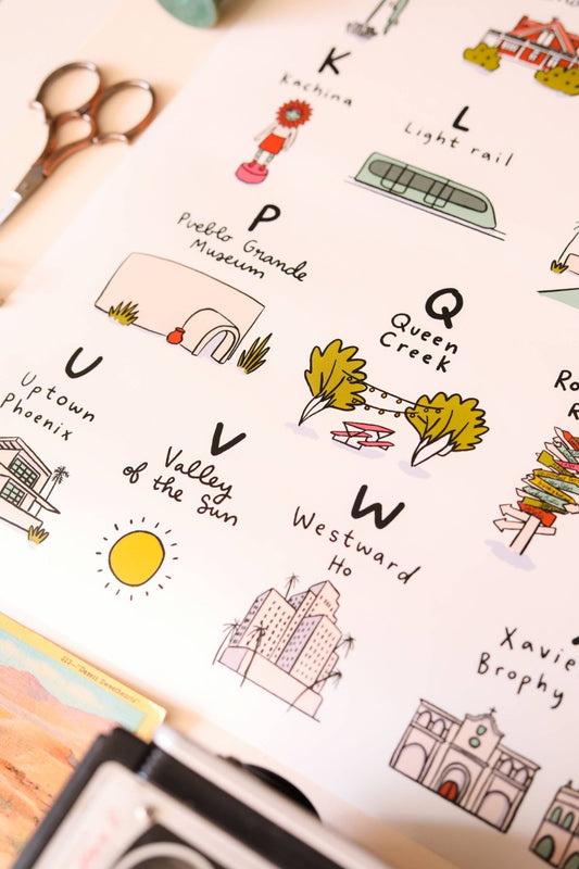 Phoenix Alphabet 16x20 Poster: Flat - vibeboxshop