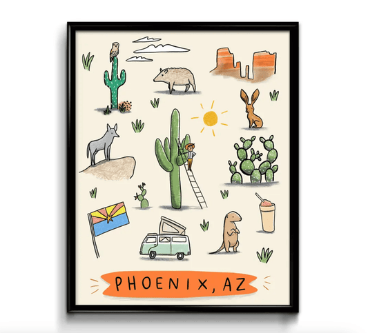 Phoenix Arizona Art Print 8x10 - vibeboxshop