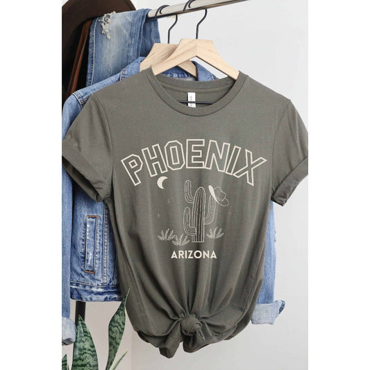 Phoenix Arizona Graphic Tee - Olive - vibeboxshop