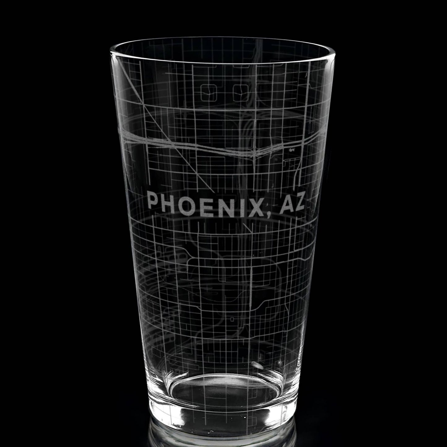 Phoenix, AZ Street Map Pint Glass - vibeboxshop