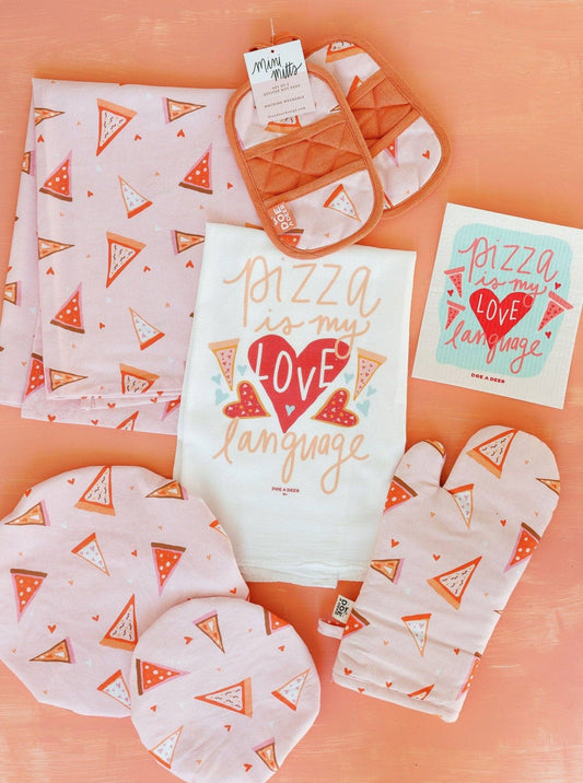 Pizza is My Love Language Swedish Dishcloth - vibeboxshop