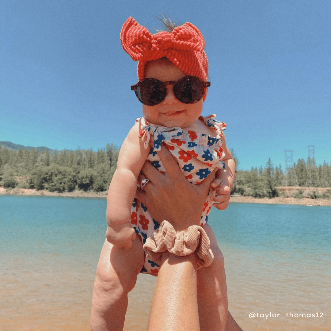 Red Wavy Tie On Headwrap - vibeboxshop