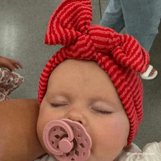 Red Wavy Tie On Headwrap - vibeboxshop