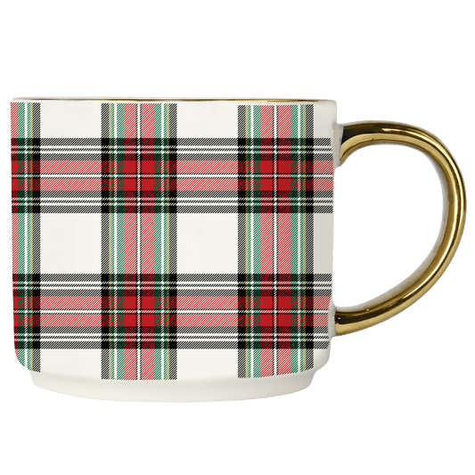 Red & White Plaid Mug - vibeboxshop