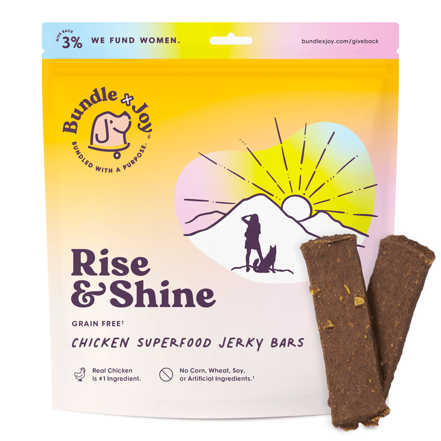 Rise & Shine Chicken Superfood Jerky Bars for Dogs 5oz - vibeboxshop