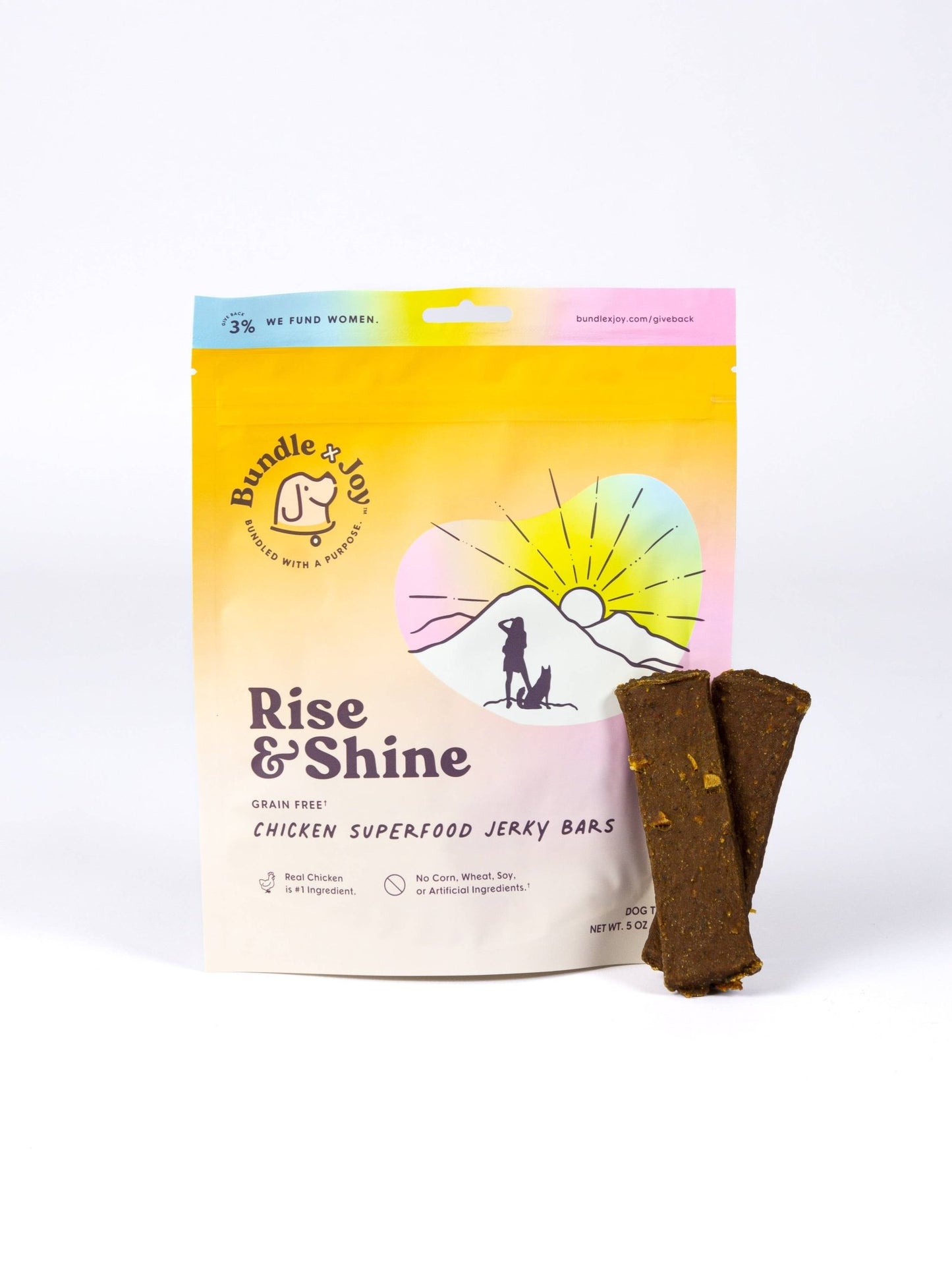 Rise & Shine Chicken Superfood Jerky Bars for Dogs 5oz - vibeboxshop