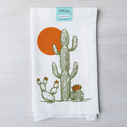Saguaro Tea Towel | Screen Printed - vibeboxshop