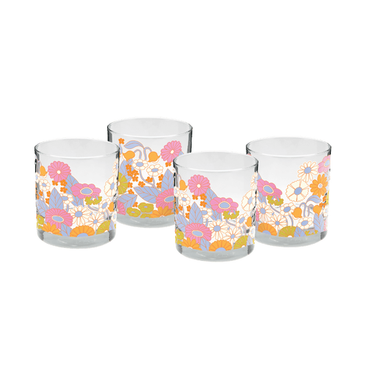 Single Floral Rocks Glass - vibeboxshop