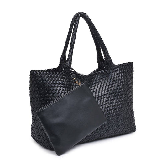 Solana Woven Vegan Leather Tote - vibeboxshop