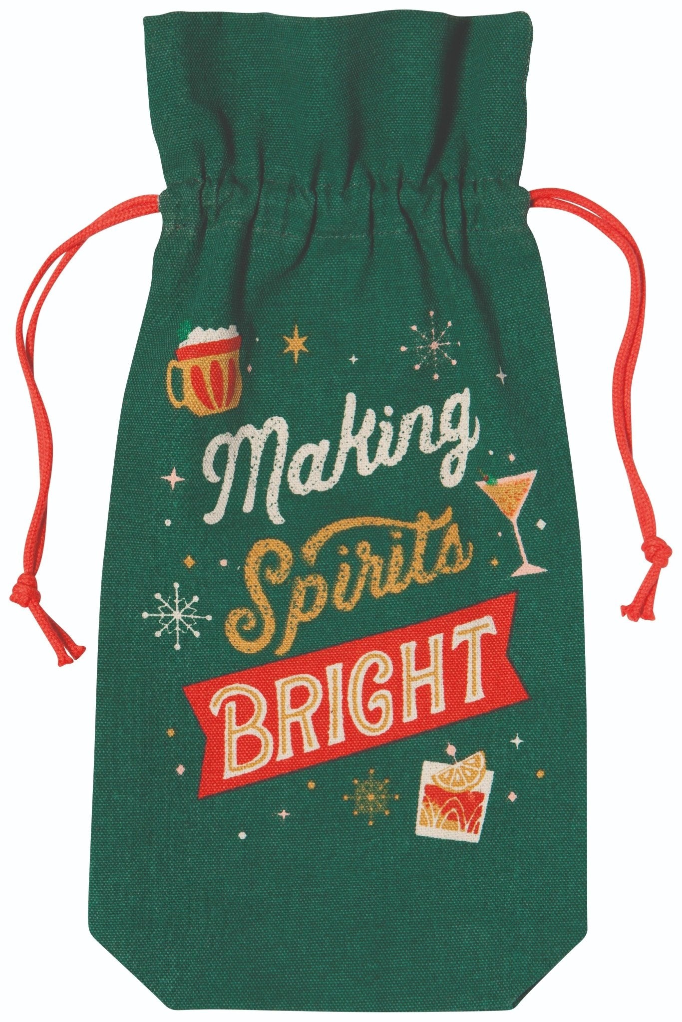 Spirits Bright Christmas Wine Bags Set of 2 - vibeboxshop