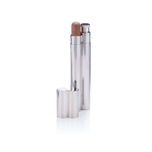 Stainless Steel Cigar Holder and Flask Combo - vibeboxshop