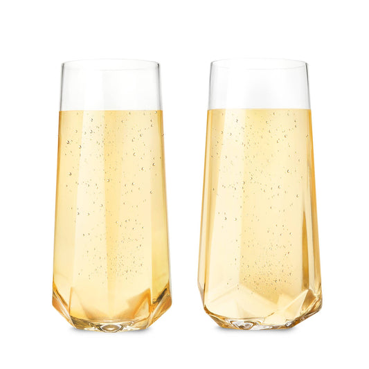 Stemless Crystal Champagne Flutes - Set of 2 - vibeboxshop