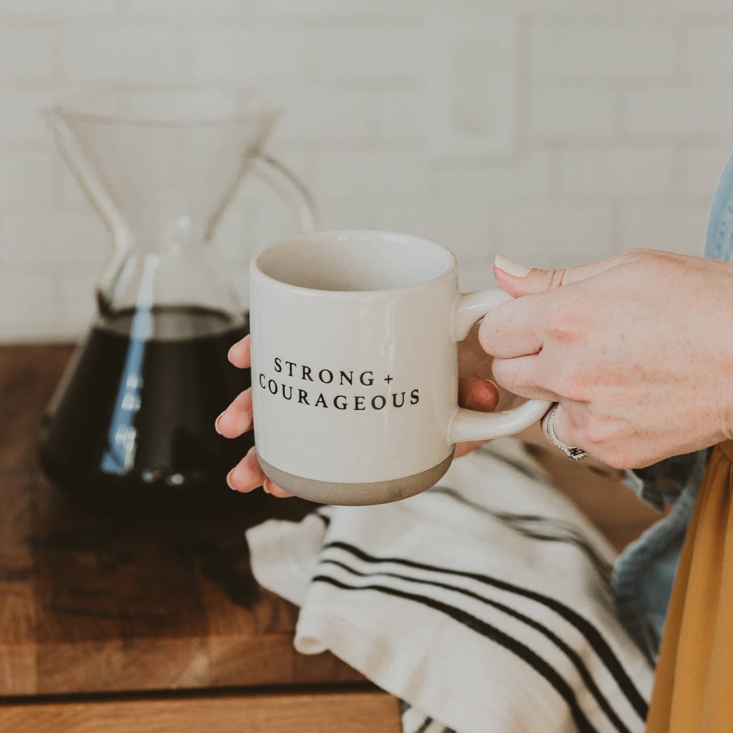 Strong & Courageous Mug - Stoneware - vibeboxshop