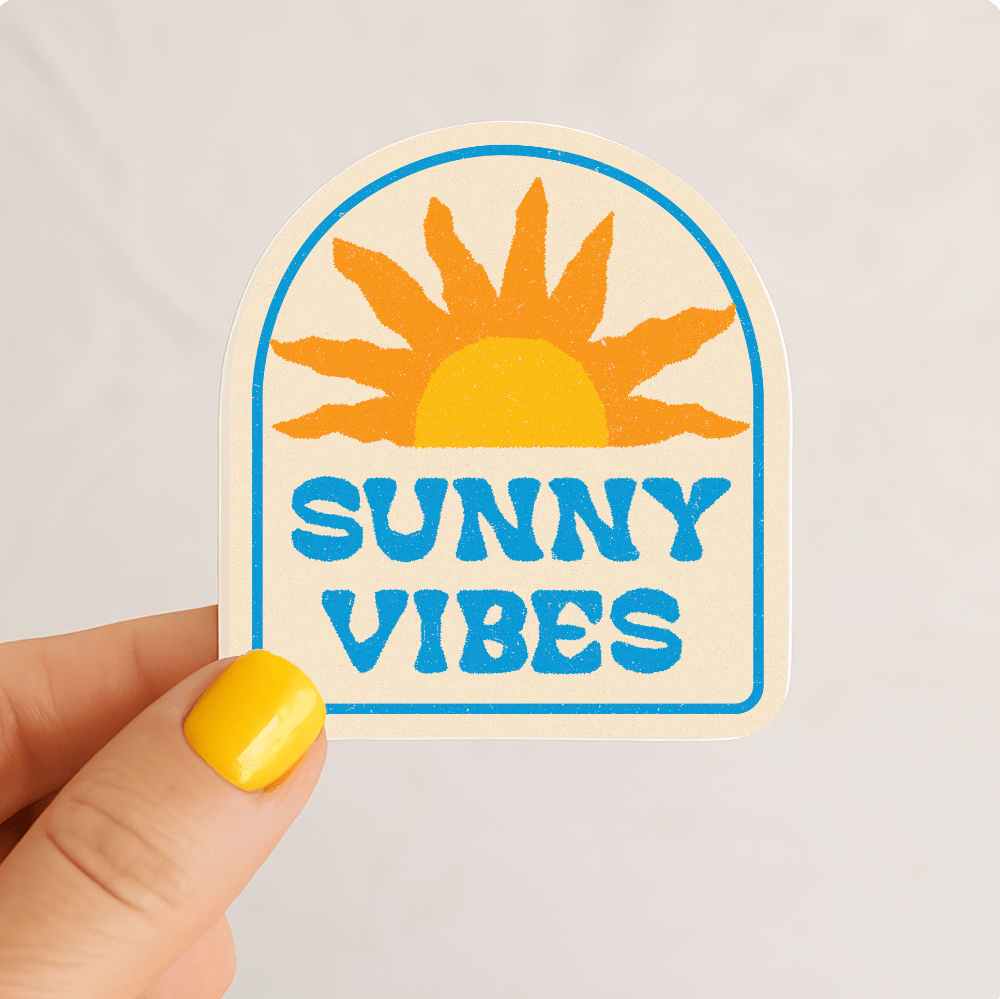 Sunny Vibes | California Sunshine Beach Fun Sticker 2.75" - vibeboxshop