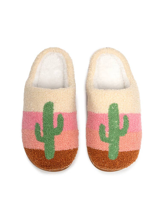 Sunset Cactus Slippers - vibeboxshop
