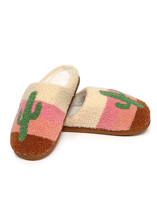Sunset Cactus Slippers - vibeboxshop