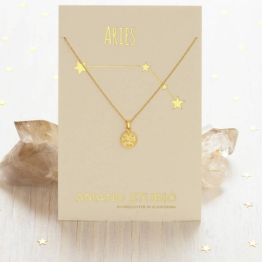 Tiny Zodiac Medallion Necklace - vibeboxshop
