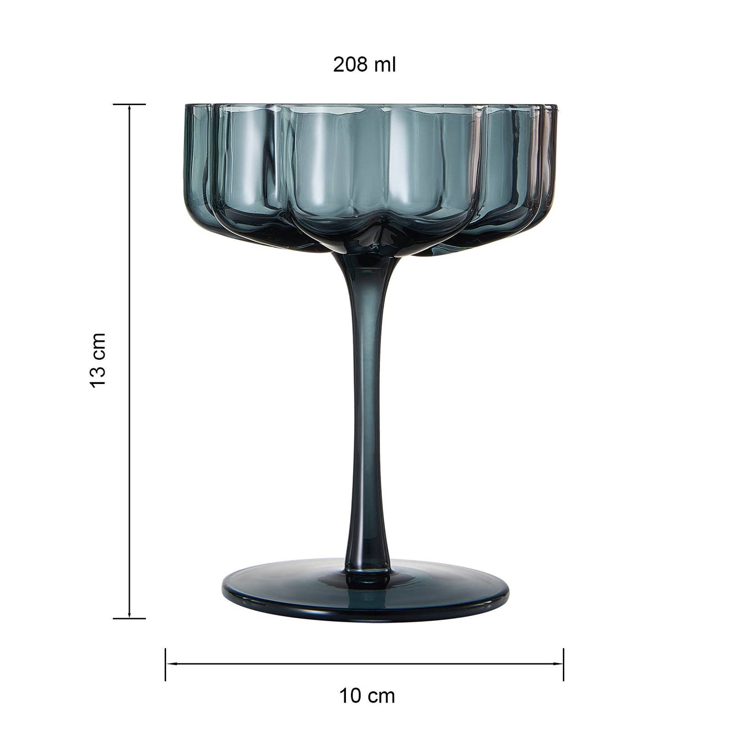 Vintage Wavy Glass Coupes - vibeboxshop