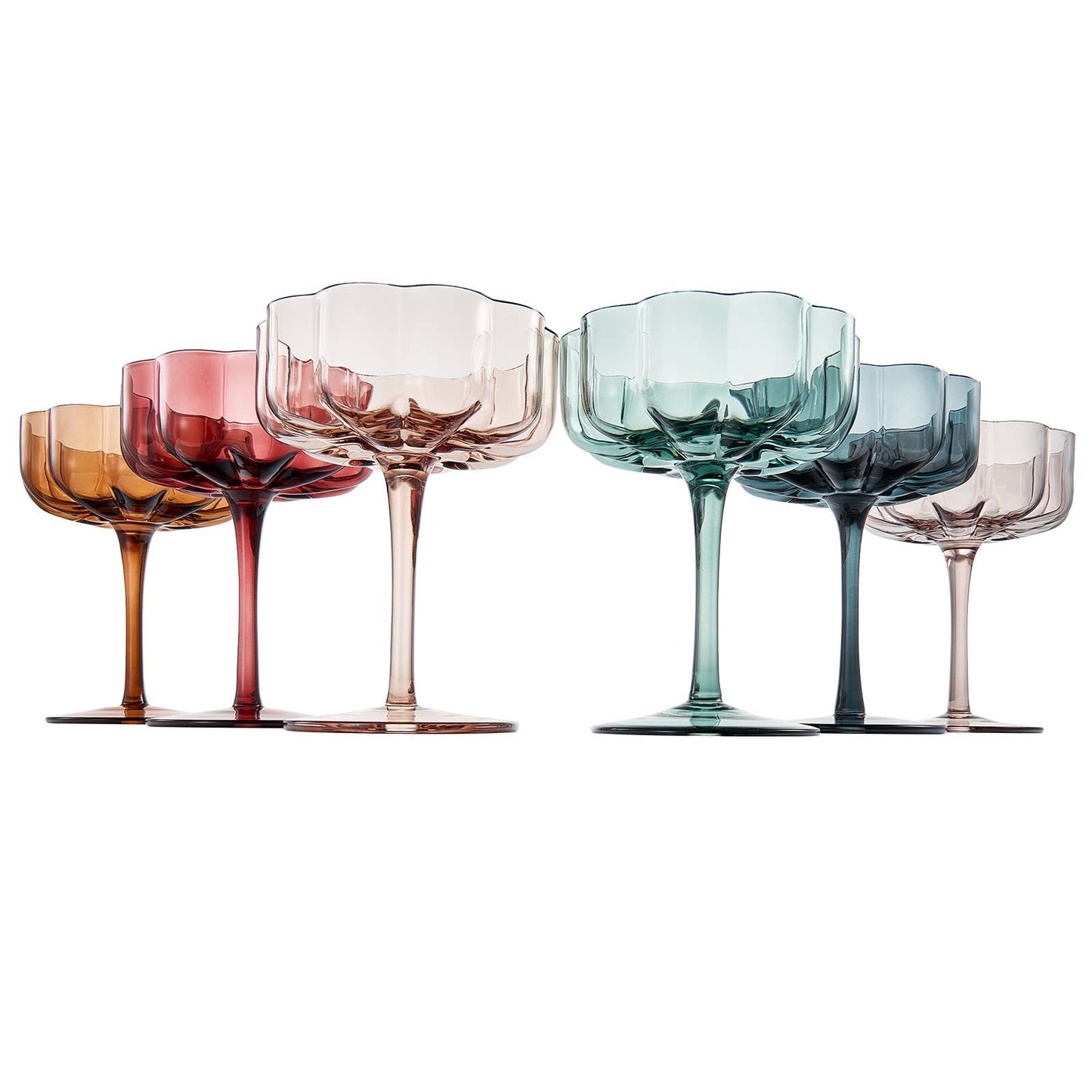 Vintage Wavy Glass Coupes - vibeboxshop