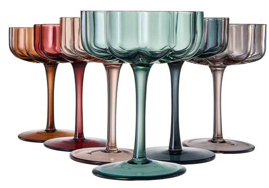 Vintage Wavy Glass Coupes - vibeboxshop