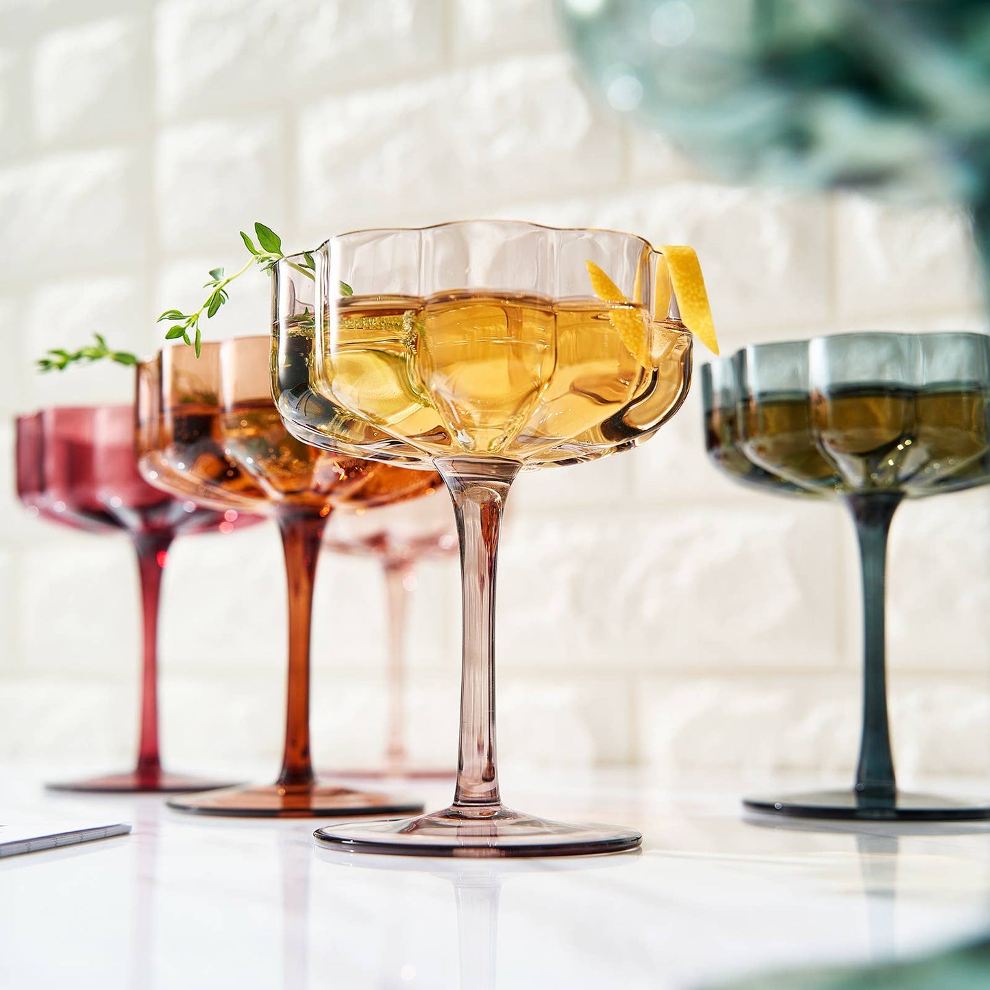 Vintage Wavy Glass Coupes - vibeboxshop