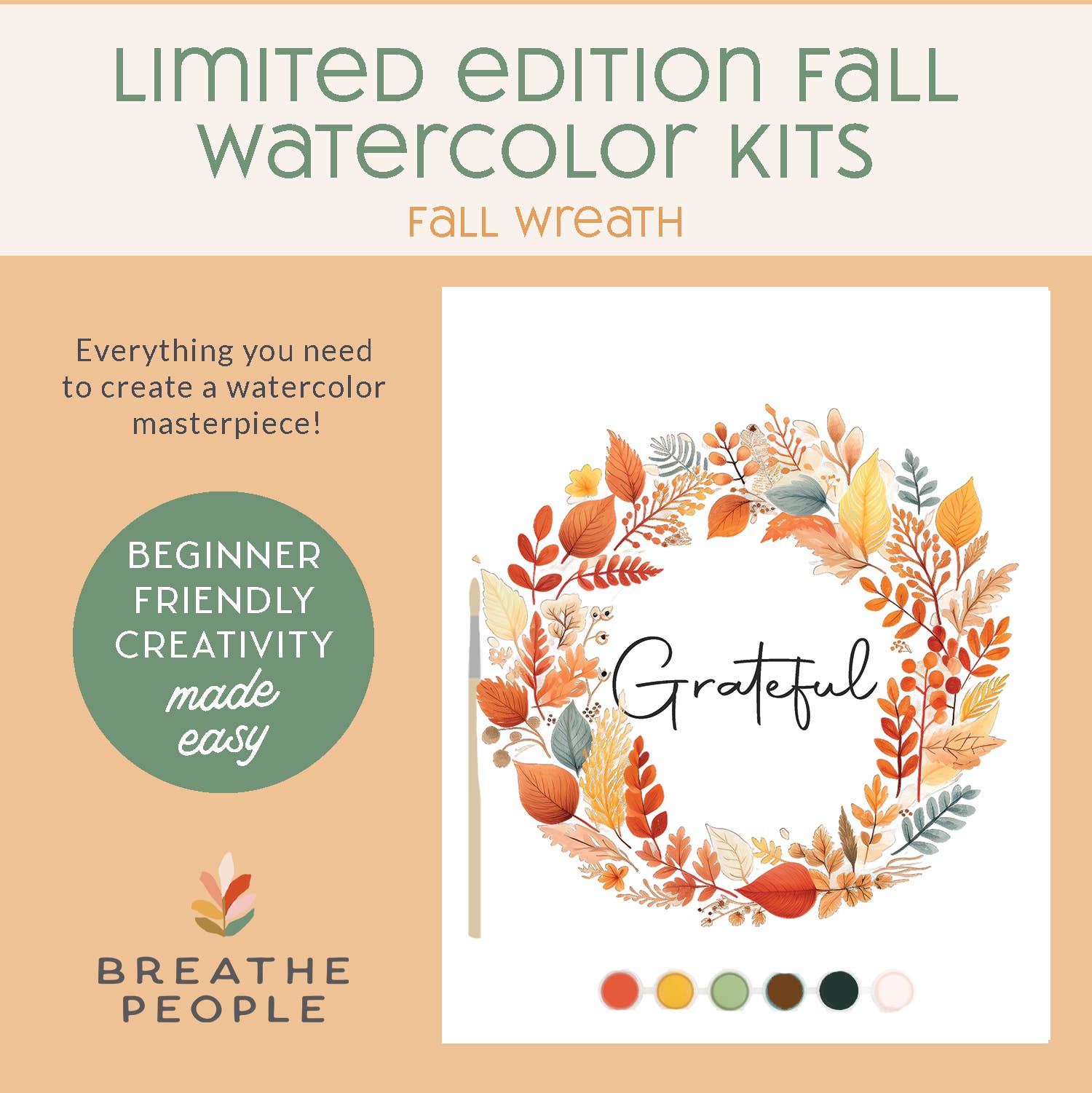Watercolor Activity Kit – Fall Wreath - vibeboxshop