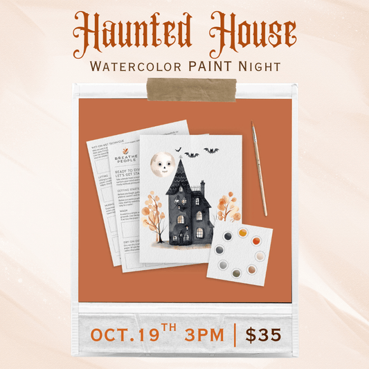 Watercolor Paint Night - Haunted House - vibeboxshop
