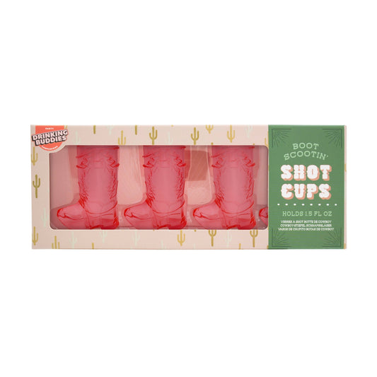 Western Pink Boot Shot Glasses - vibeboxshop